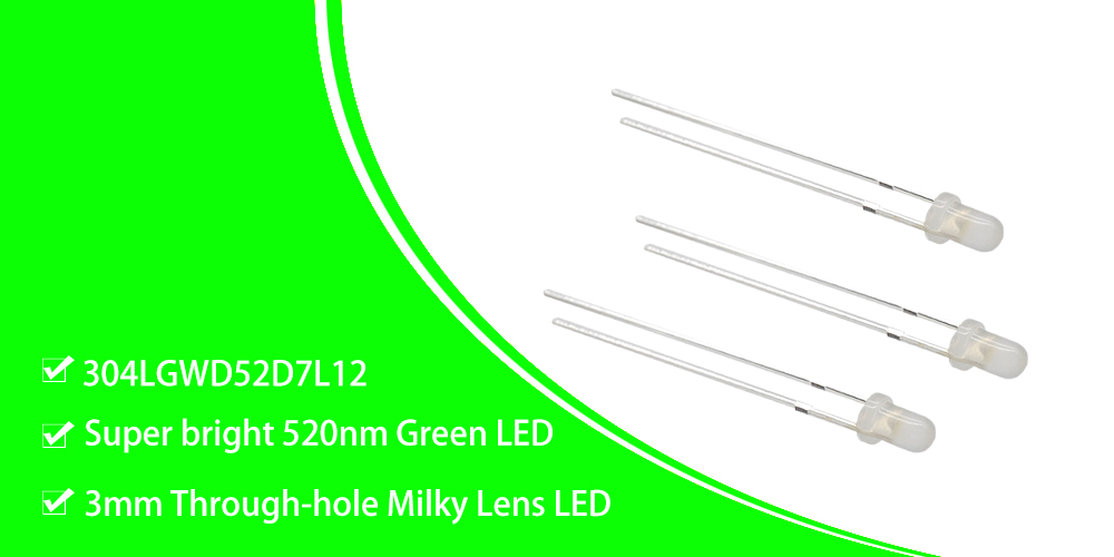 3mm Green led diffused lens