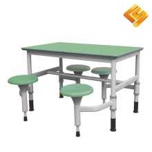 Retractable Four Seat Metal Plastic Table Set