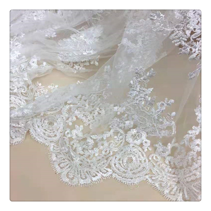 white bridal lace fabric 