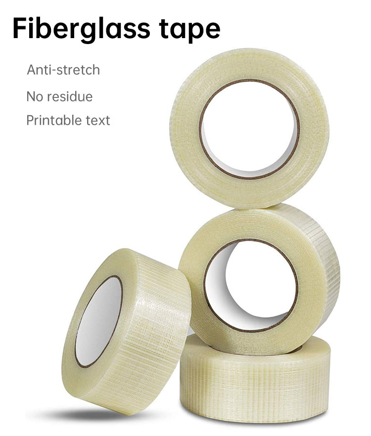 Double Sided Adhesive Fiberglass Tape Heavy Duty Reinforced Filament Tape