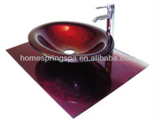 lavabo bathroom glass sink with painted bench top