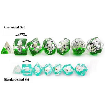 Ensemble de dés animaux surdimensionné surdimensionné, Giant 7PCS Panda Polyédral D&amp;D Dice Set, Donjons de grande taille et Dragons Dice