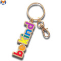 Metal Enamel Letters Keychain With Customized Logo