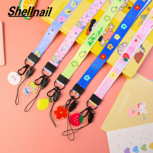 Shellnail Cartoon mobile phone lanyard for iPhone case Camera Wide lanyard acrylic pendant hang rope unisex Mobile Phone Straps