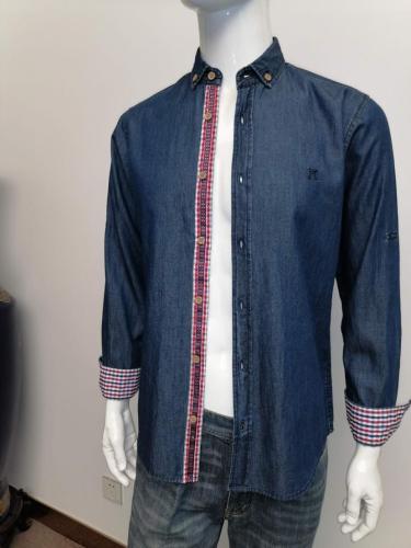 Mens denim long sleeve shirt