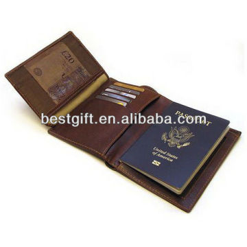 Top quality fashion leather cow hide passport wallets passport holder
