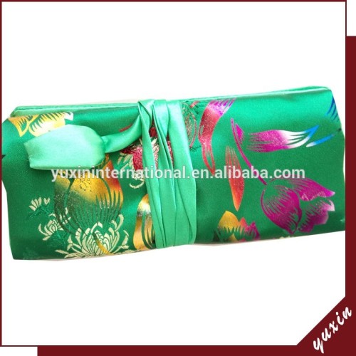 New Design Stock Satin Embroidery Jewelry Roll Bag JR107