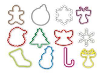 Oem Promotional Silicon Silly Rubber Band With Merry Christmas Shape