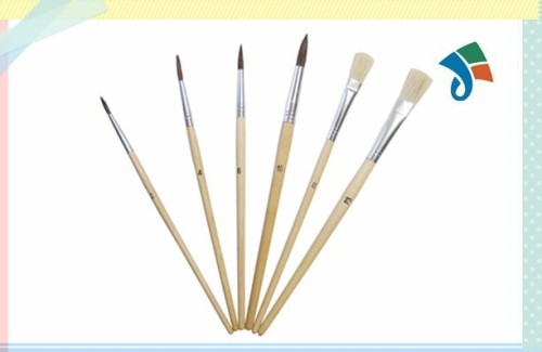 2014 high quality 6pcs Wooden handle artist brush set