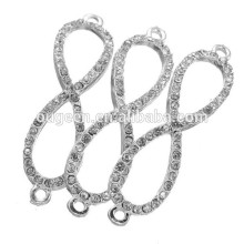 2016 cheap fashion rhinestone bracelet infinity charm DIY silver infinity bracelet charm