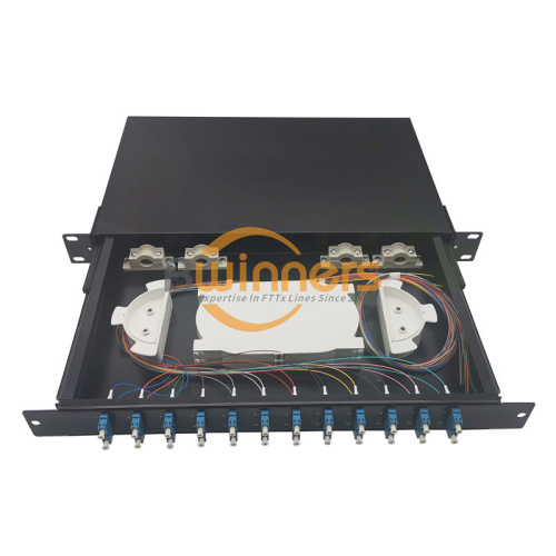 24 Port Cold-Rolled Steel 1U Fiber Optic Cable Patch Panel