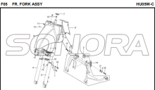 F05 FR. FORK ASSY for HU05W-C MIO 50 Spare Part Top Quality
