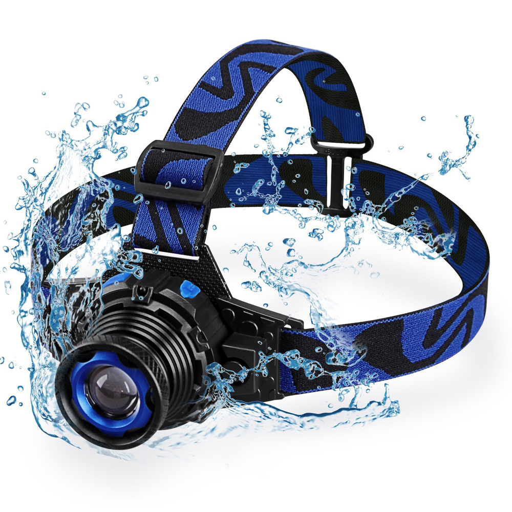 USB Rechargeable Waterproof Zoomable 3 Modes 90 Rotation High Performance LED Headlamp for Emergency Working Searching