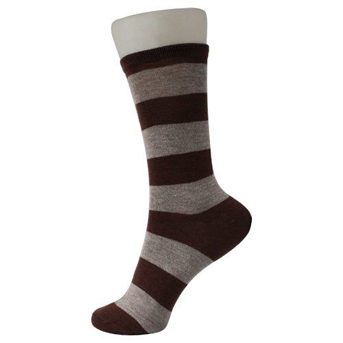 Grey Brown Trips Kid&#39;s Socks