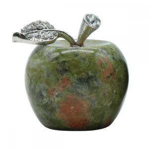 Artesanía de piedras preciosas de manzana de 1,2 pulgadas para decoración de la oficina en el hogar