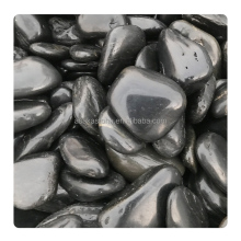 Wholesale Natural Shiny Black River Pebble Stone for Garden Landscaping