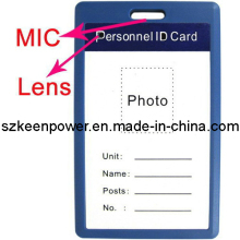 Blue Color Work Permit ID Card Mini Hidden Camcorder