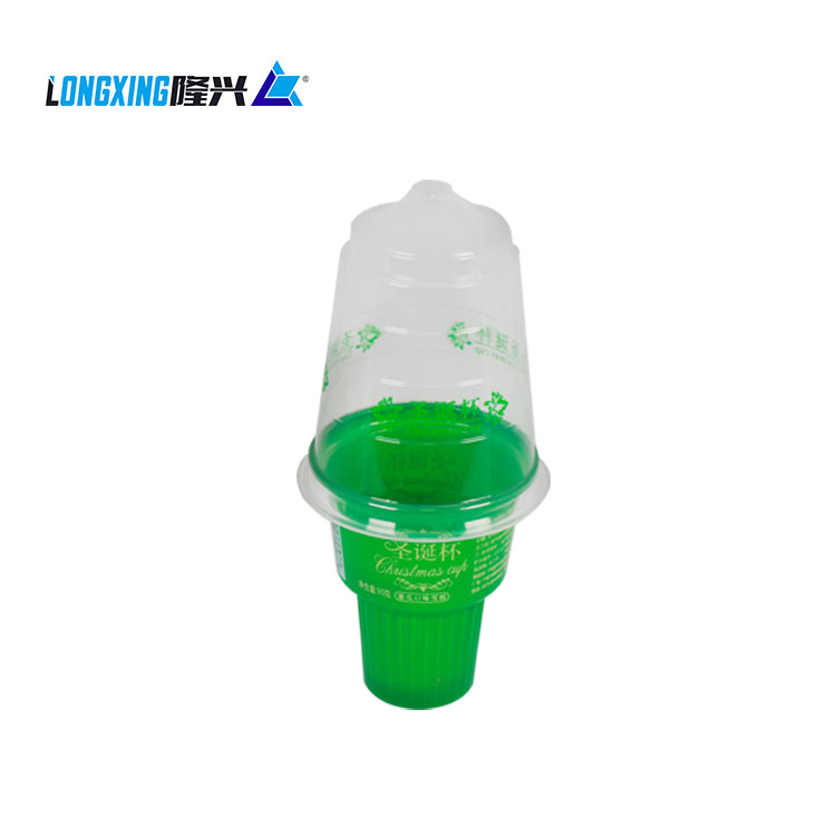 OEM disposable PP plastic ice cream cup with with printed lid