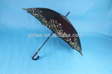 Custom straight automatic umbrella with large market