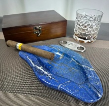 Elegant Gemstone Cigar Holder Ashtray