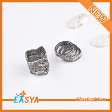 Antique Silver Various Shape Engraved Letters Ring Set