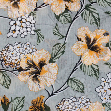 Boho Flower Printed Customizable 100% Linen Home Textile Curtains and Fabrics for Clothing