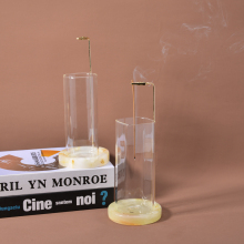 Amazonas Top Sale: Luxury Marble Glass Incense Stick Holder with Anti-Ash Design, Featuring Marble Jade for Bakhoor Mubkhar Incense Burning