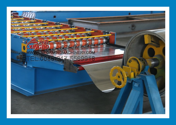 Color steel Glazed tile roll forming machine on line