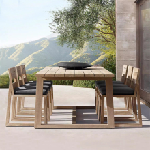 Teak Wood Outdoor Dining Set: Contemporary Garden Tables and Chairs