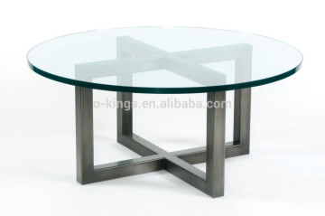 glass top round bar table