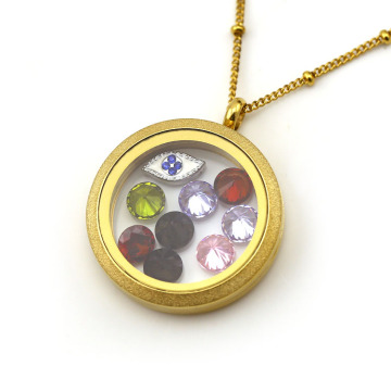 Sand face glass locket pendant