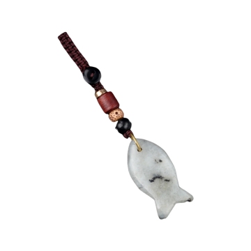 Labradorite Fish Pendant Woven keychain Accessories