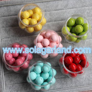 18MM Acryl Round Half Drilled Beads Spacer Opaque Round Beads Charms