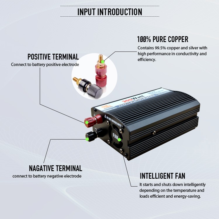 300w 12v 24v dc to ac 110v 220v 300 watt pure sine wave solar car power inverter modified sine wave inverter