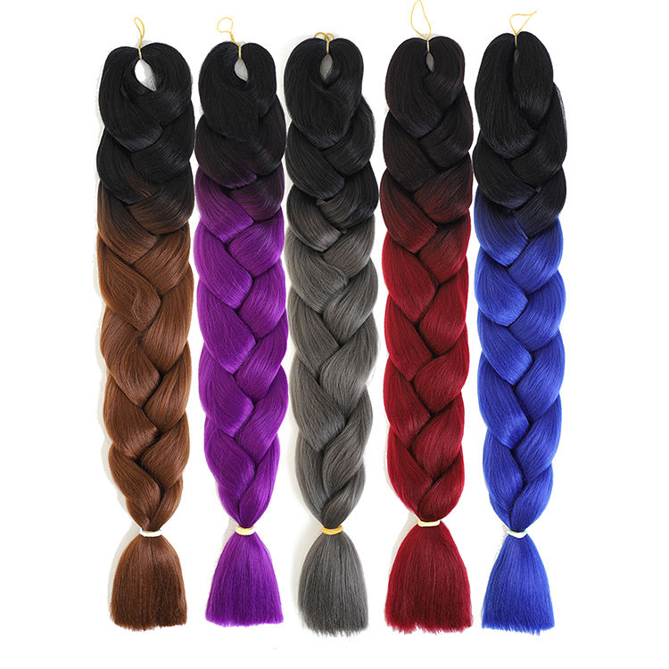 32Inch 165g High Temperature Synthetic Hair Braids Extensions Ultra Braiding Ombre Two Colors Jumbo Braiding Hair Ombre