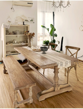 6 kitchen solid wood table classical restaurant table