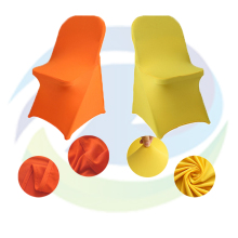 Yellow-Orange Spandex Chair Covers for Folding Chairs