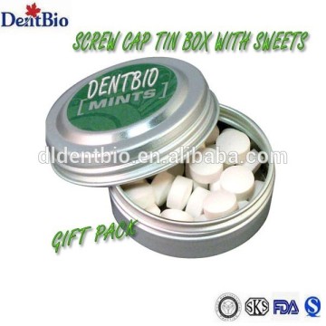 srew cap metal box mints tablet mints breath mints