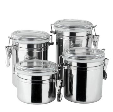 4-Piece 410 Stainless Steel Condiment Pots
