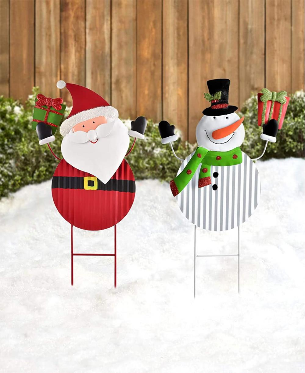 25 &quot;x 11&quot; Schneemann und Santa Yard Schilder