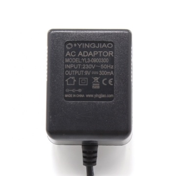 EU Plug Linear Power Supply Wall Plug Charger 9V 300mA AC Adapter