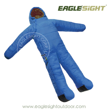 Human shape wearable sleeping bag