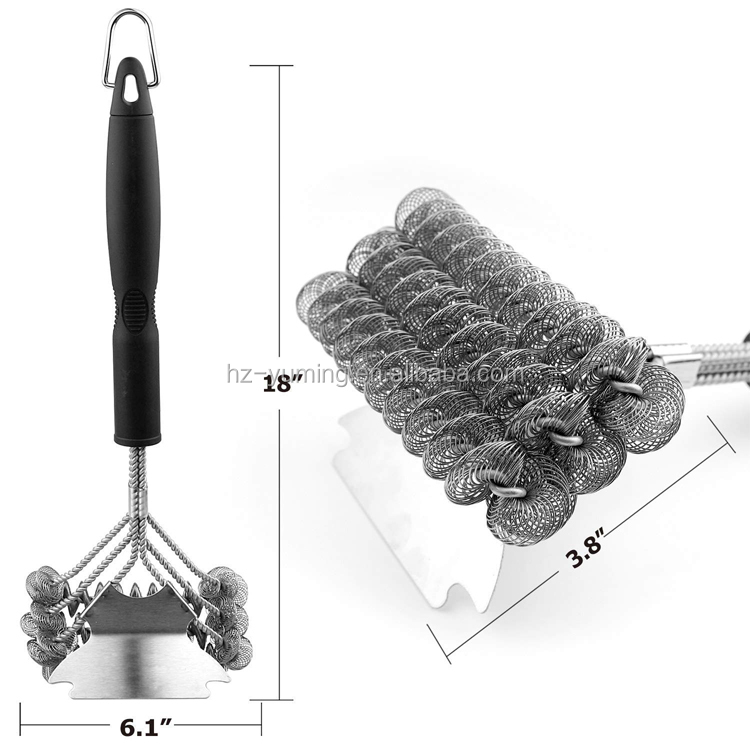 BBQ Grill Brush and Scraper Best BBQ Brush for Grill, 3 in 1 Bristles Grill Cleaning Brush