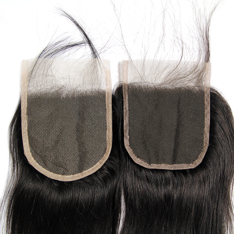 Raw Indian virgin human hair 4x4 transparent swiss lace closure, thin swiss transparent lace closures