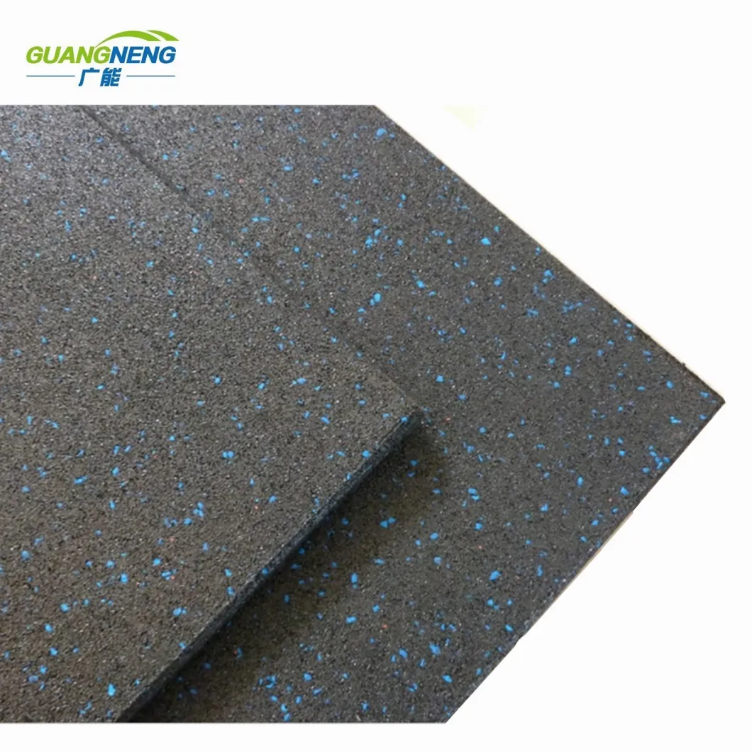 Black Color Gym Rubber Tile with Groove, Size 1000*1000*20mm