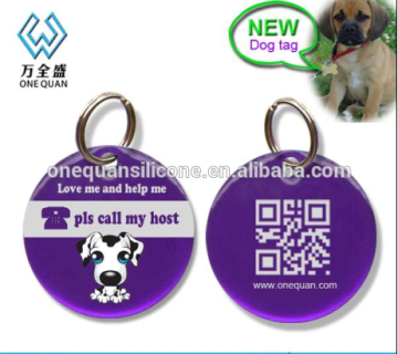 Hot selling epoxy coated pet id tags engraved qr code dog tags