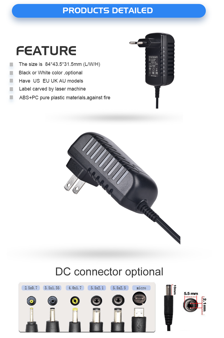 12v 2a ac dc power adapter 2amp power supply 2000ma with UL CUL TUV CE FCC PSE RCM