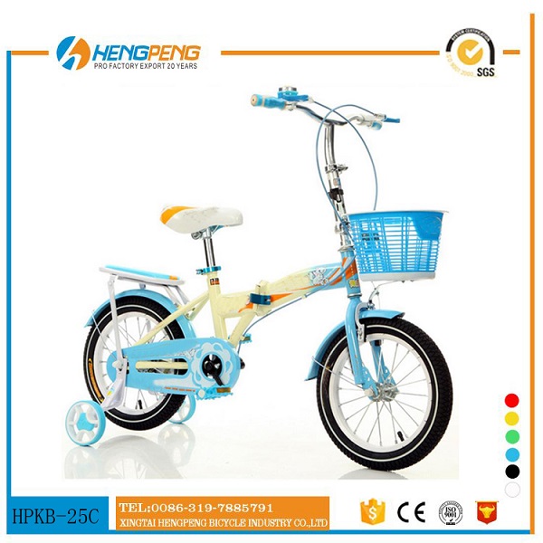 Girl folding kids bike