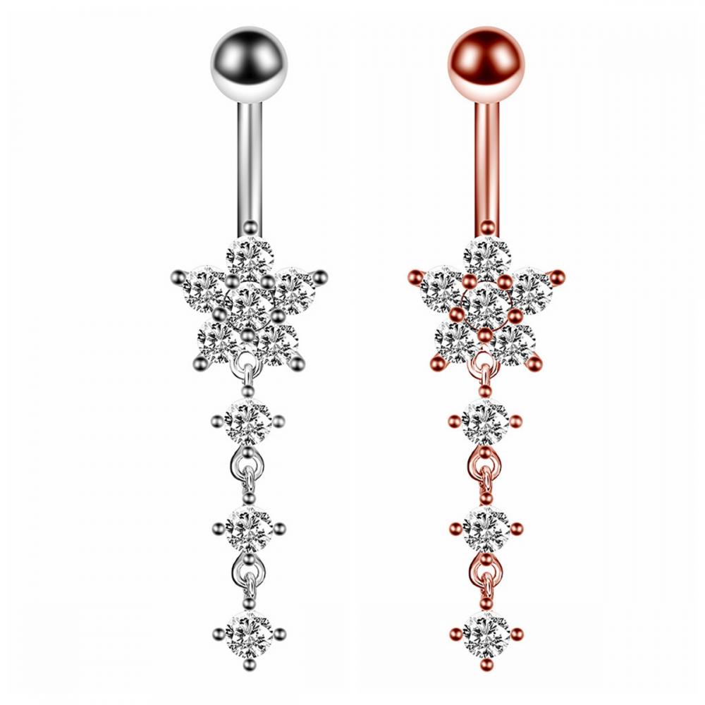 Anneaux de nombril en acier inoxydable pour femmes amour coeur nombril incurvé goujons d&#39;haltères Sexy balancent ventre corps Piercing ensemble de bijoux