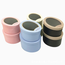 Round flower packaging box with window